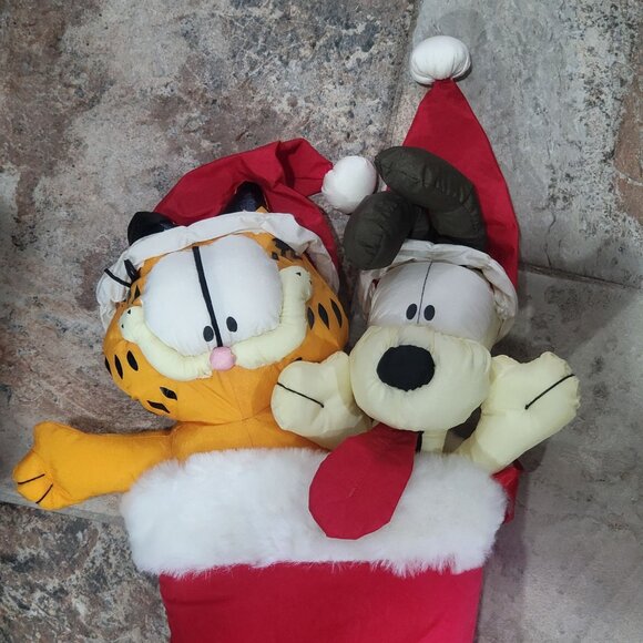 Vintage Garfield and Odie Christmas Stocking Plush Stuff It Stocking - Picture 8 of 10